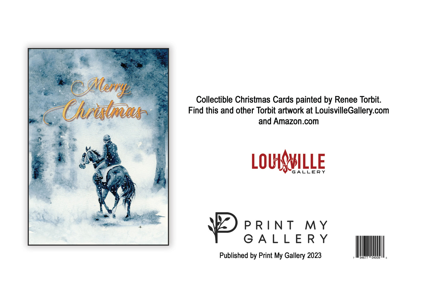 Christmas Cards - Merry Christmas - Snowy Ride - Painting Two - Artist Renee Torbit